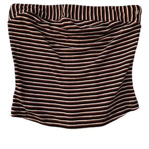 FREE PEOPLE Show Me Stripe Tube TOP Black White Red Striped Rib
